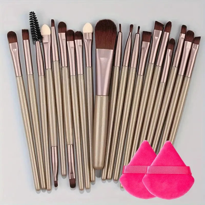 Conjunto de pincéis de maquiagem com 20 peças, pincel delineador, pincel de mistura, pincéis de maquiagem para bochechas, pincel de base cosmética para olhos, conjunto de pincéis de maquiagem