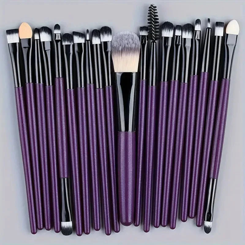 Conjunto de pincéis de maquiagem com 20 peças, pincel delineador, pincel de mistura, pincéis de maquiagem para bochechas, pincel de base cosmética para olhos, conjunto de pincéis de maquiagem