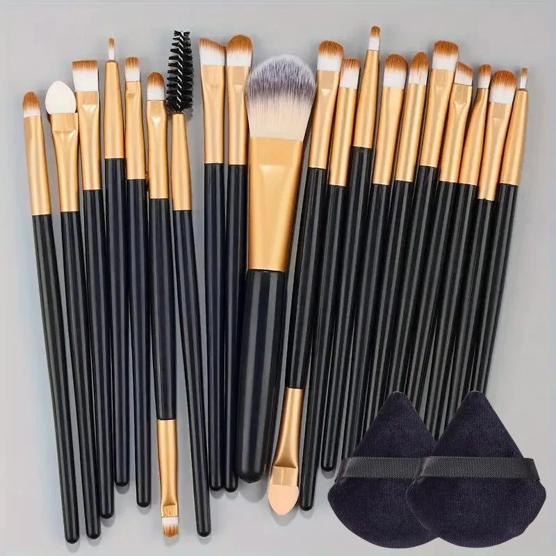 Conjunto de pincéis de maquiagem com 20 peças, pincel delineador, pincel de mistura, pincéis de maquiagem para bochechas, pincel de base cosmética para olhos, conjunto de pincéis de maquiagem