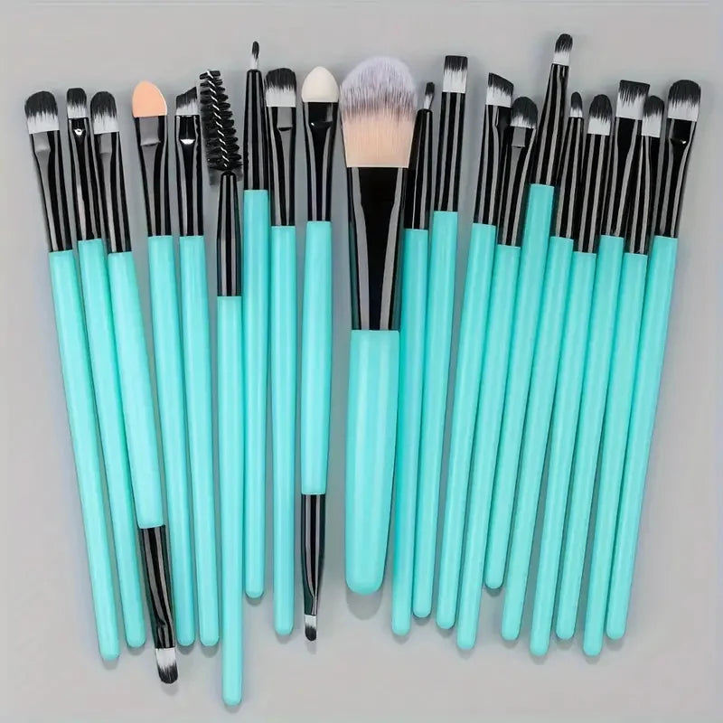 Conjunto de pincéis de maquiagem com 20 peças, pincel delineador, pincel de mistura, pincéis de maquiagem para bochechas, pincel de base cosmética para olhos, conjunto de pincéis de maquiagem