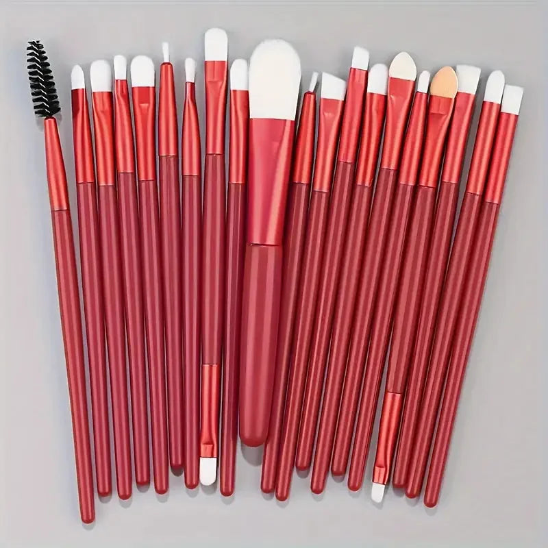 Conjunto de pincéis de maquiagem com 20 peças, pincel delineador, pincel de mistura, pincéis de maquiagem para bochechas, pincel de base cosmética para olhos, conjunto de pincéis de maquiagem