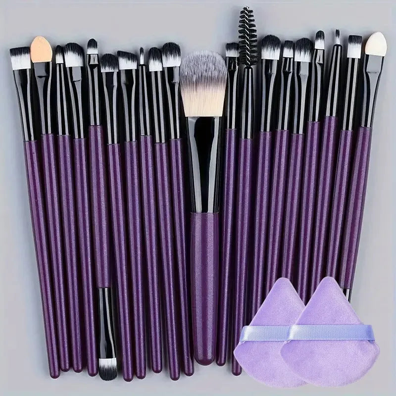 Conjunto de pincéis de maquiagem com 20 peças, pincel delineador, pincel de mistura, pincéis de maquiagem para bochechas, pincel de base cosmética para olhos, conjunto de pincéis de maquiagem