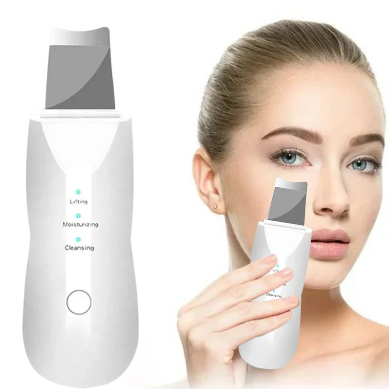 Raspador de pele ultrassônico, limpeza de poros, máquina de limpeza profunda facial adequada para instrumentos de beleza femininos e masculinos